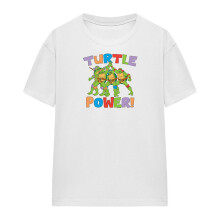 (L, White) Teenage Mutant Ninja Turtles Womens/Ladies Turtle Power T-Shirt