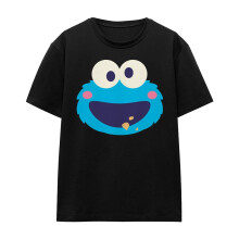 (M, Black) Sesame Street Womens/Ladies Cookie Monster Kawaii Face T-Shirt