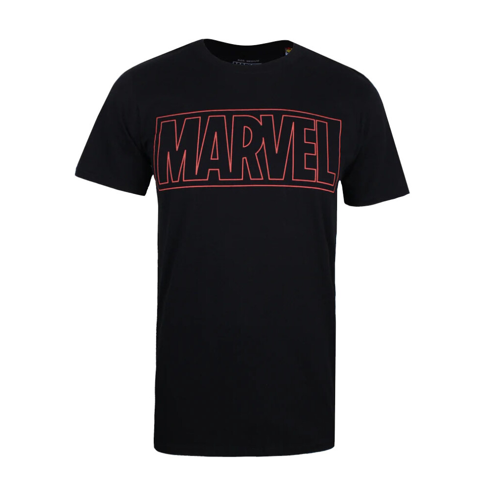 Marvel (S, ) Mens Outline Logo T-Shirt Black