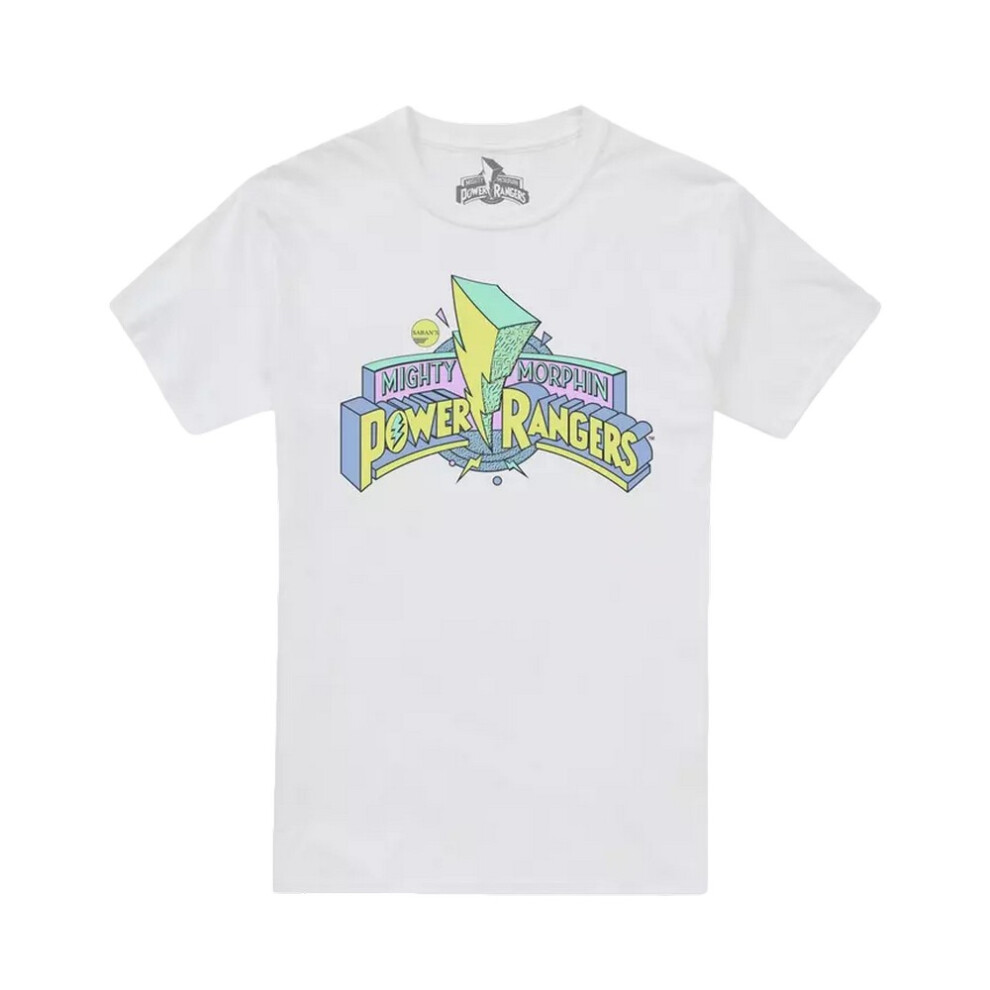 Power Rangers (L, White) Mens 90S Squad T-Shirt