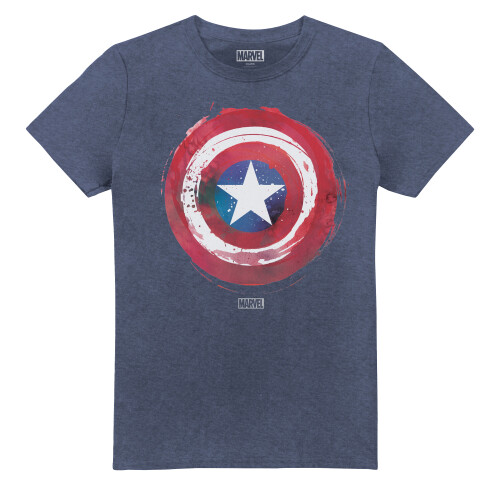 Captain America Captain America Mens Paint Shield T-Shirt