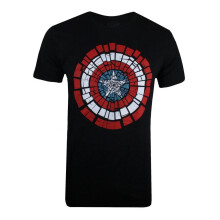 (XXL, Black) Captain America Mens Shattered Logo T-Shirt