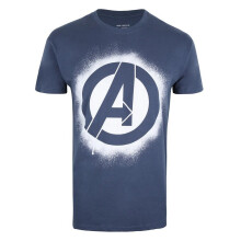 Avengers Mens Stencil Denim Look Logo T-Shirt