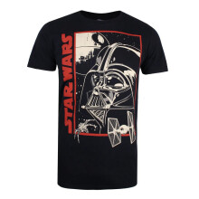(M, Black/Red/Cream) Star Wars Mens Darth Vader Poster T-Shirt
