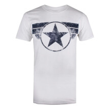 (XL, White) Captain America Mens Logo T-Shirt