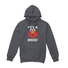 (L, Charcoal) Sesame Street Unisex Adult He's A Rock Hoodie