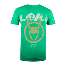 (S, Kelly Green) Loki Mens Emblem Cotton T-Shirt