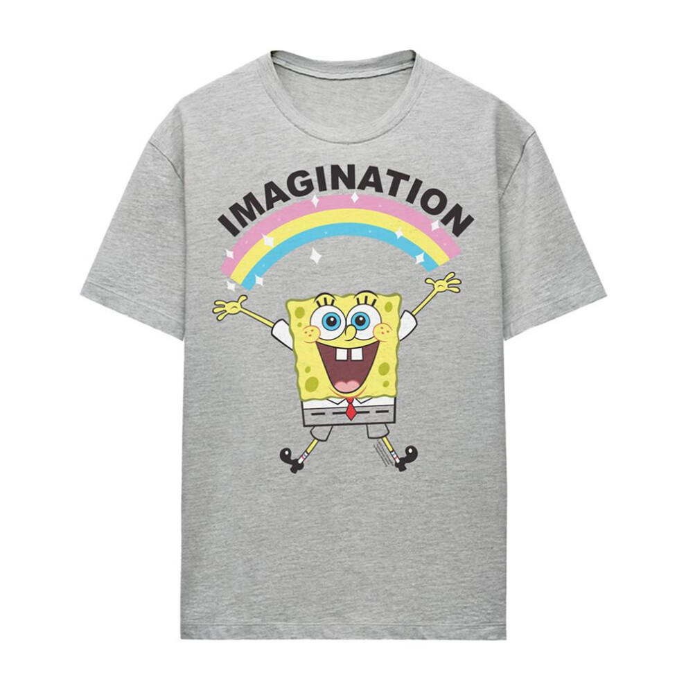 Spongebob Squarepants (Xxl, Athletic Heather) Womens/Ladies Imagination 2 Heather T-Shirt