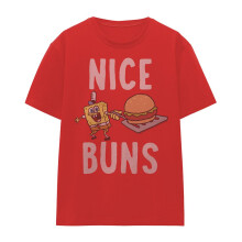(XL, Red) SpongeBob SquarePants Womens/Ladies Nice Buns T-Shirt