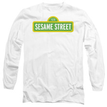 (L, White) Sesame Street Unisex Adult Logo T-Shirt