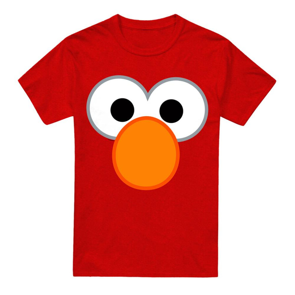 Sesame Street (Xxl, ) Unisex Adult Elmo Eyes Heather T-Shirt Red
