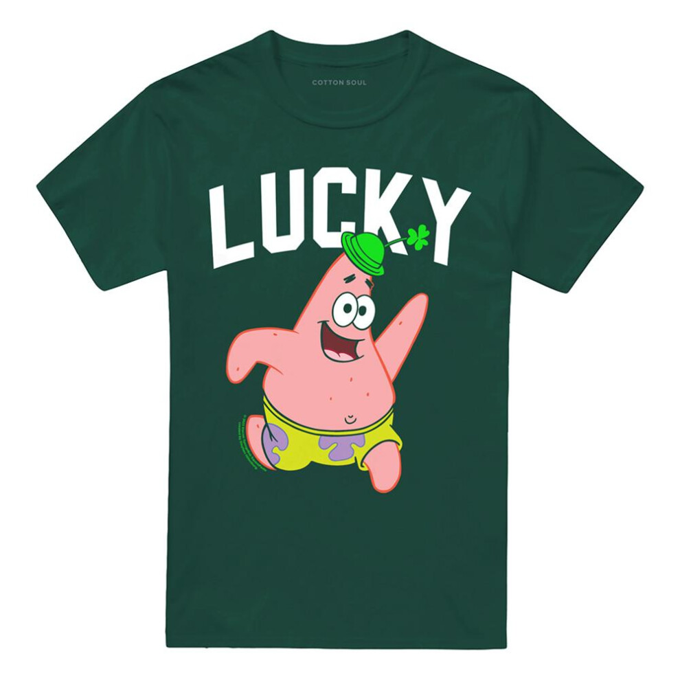 Spongebob Squarepants (Xl, Hunter Green) Unisex Adult Lucky St Patricks Day T-Shirt