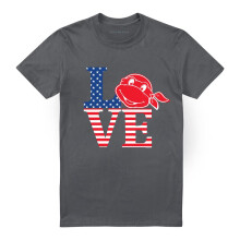 (XL, Charcoal) Teenage Mutant Ninja Turtles Unisex Adult Love T-Shirt