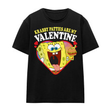 (L, Black) SpongeBob SquarePants Womens/Ladies Krabby Patties Are My Valentine T-Shirt