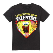 (4XL, Black) SpongeBob SquarePants Unisex Adult Krabby Patties Are My Valentine T-Shirt