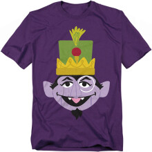 (XXL, Purple) Sesame Street Unisex Adult Count von Count Nutcracker Christmas T-Shirt