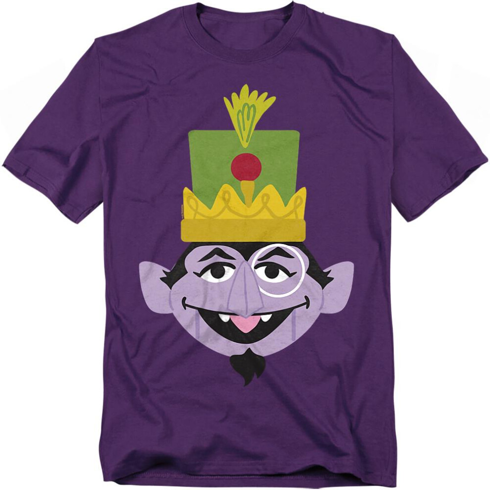Sesame Street (L, Purple) Unisex Adult Count Von Count Nutcracker Christmas T-Shirt