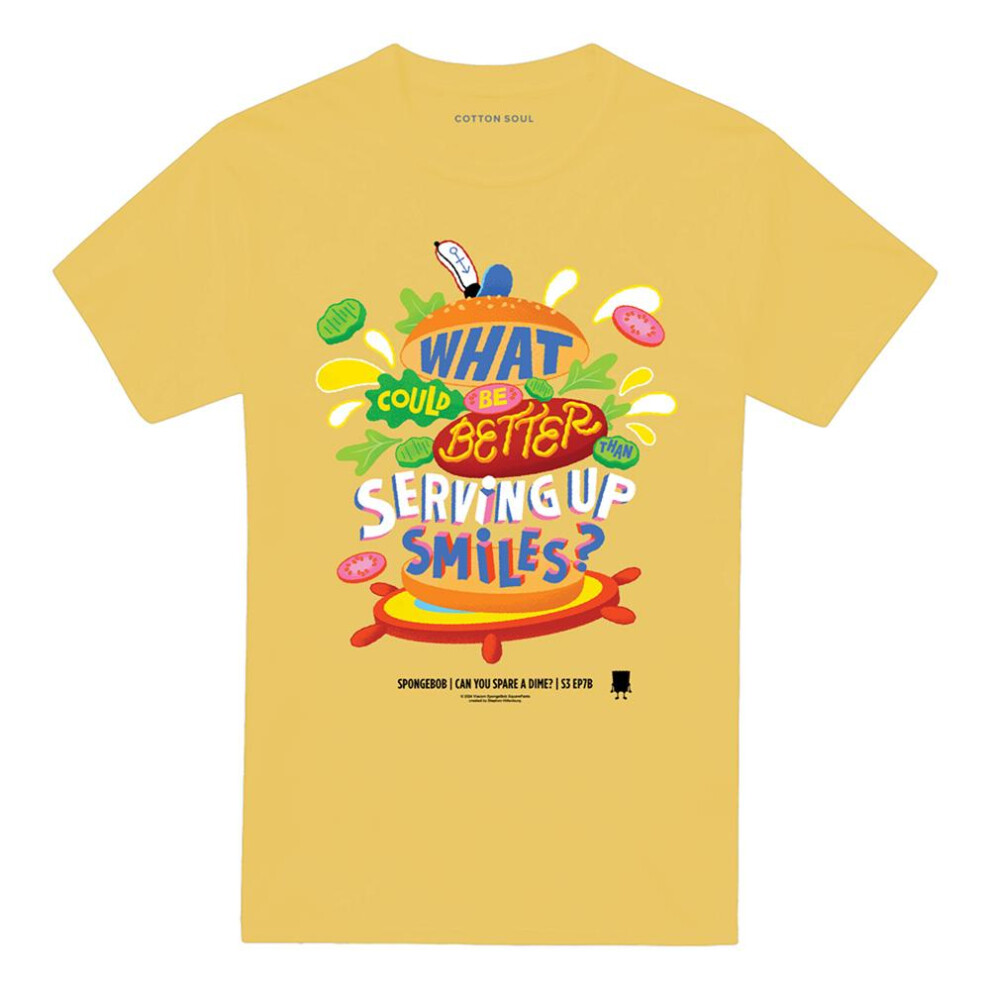 Spongebob Squarepants Unisex Adult Serving Up Smiles T-Shirt