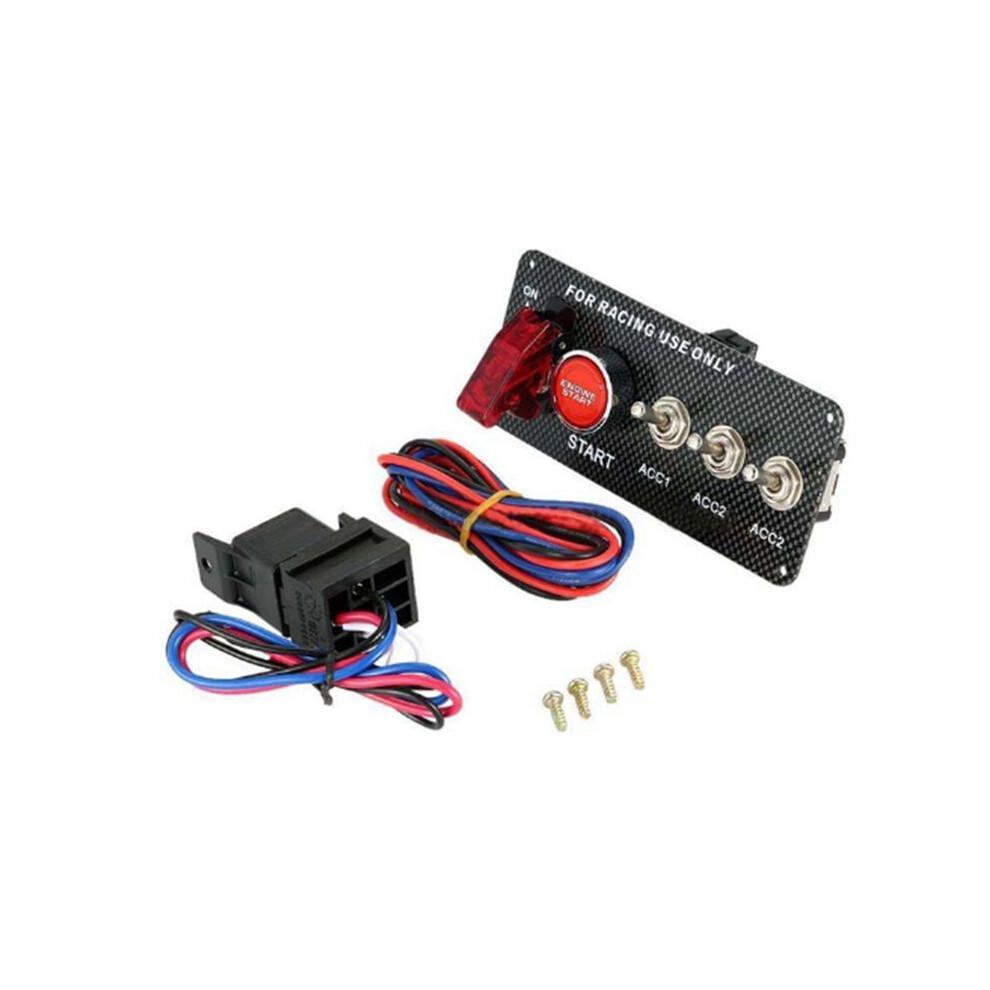 Car 12V Racing Car Ignition Panel Engine Start Stop Ignition Push Buttons Toggle Panel 4711419687466
