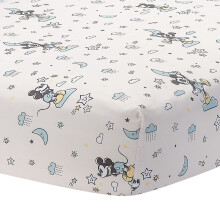 Lambs & Ivy Disney Baby Moonlight Mickey Mouse Lenzuolo per Culla - Bianco