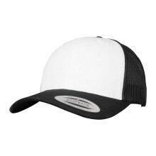 (One Size, Black/White) Flexfit Unisex Adult Retro Colour Block Trucker Cap