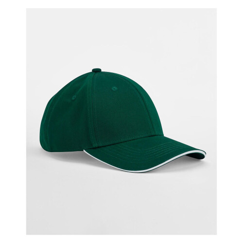 (One Size, White/French Navy) Beechfield EarthAware 6 Panel Organic Cotton Baseball Cap