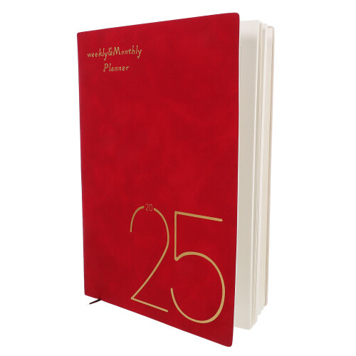 5Stk Roter PU Academic Planner Organizer Büro Notizbuch Zeitplaner 2