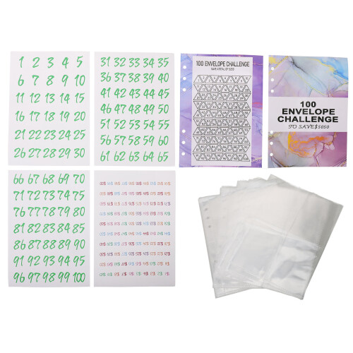 3Sets PVC-Einlagen Geldordner Transparent -Challenge Bürobedarf