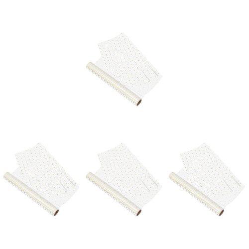 4Rouleaux Film Fleurs Or Transparent Opp Pour 2