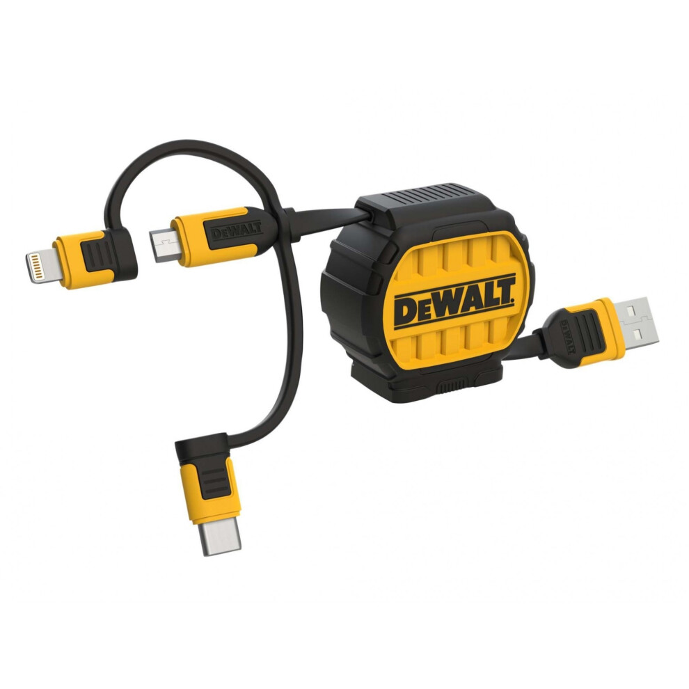 Dewalt Telecoms 3-In-1 Retractable Cable 0.9M (3Ft) 5063750864044