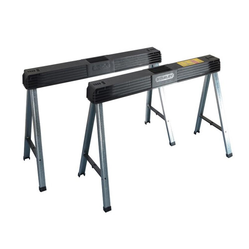 Stanley Hand Tools Folding Metal Leg Sawhorses (twin Pack) 2