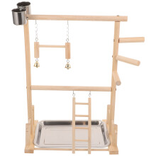1Set Tischvogelständer Aus Holz Für Papageientraining Und