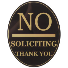 4Stk No Soliciting Türwarnung Acryl Stabil Schwarz Außen