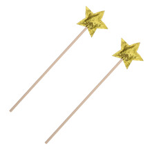 8Stk Glänzende Star Magical Wands Aus Holz Für Party Und Fotografie