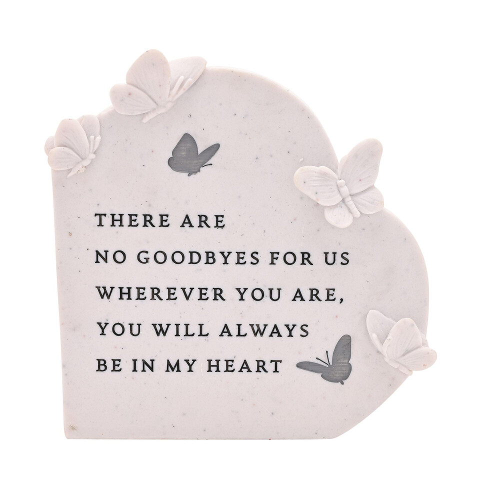 Celebrations Thoughts Of You Butterfly Graveside Standing Heart - No Goodbyes