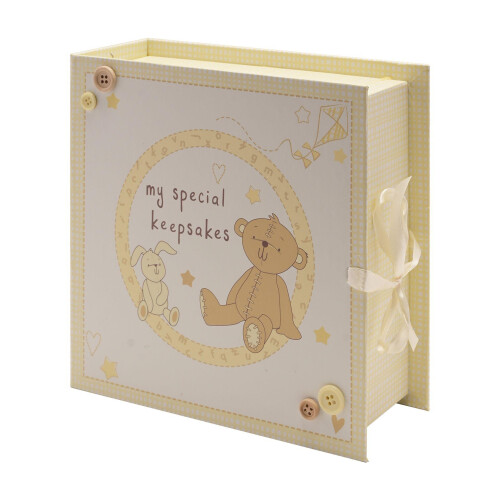 Celebrations Button Corner Paperwrap Book Keepsake Box with Drawers 1