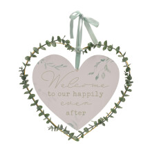 Love Story 'Welcome To Our Happily Ever After' Heart Wreath