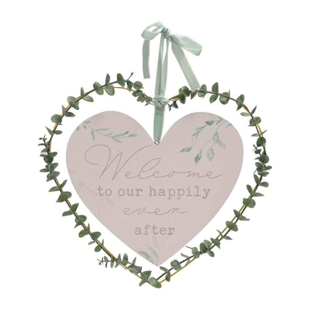 Celebrations Love Story 'Welcome To Our Happily Ever After' Heart Wreath