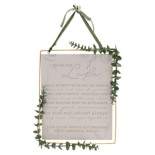 Celebrations Love Story 'Rules For Life' Plaque