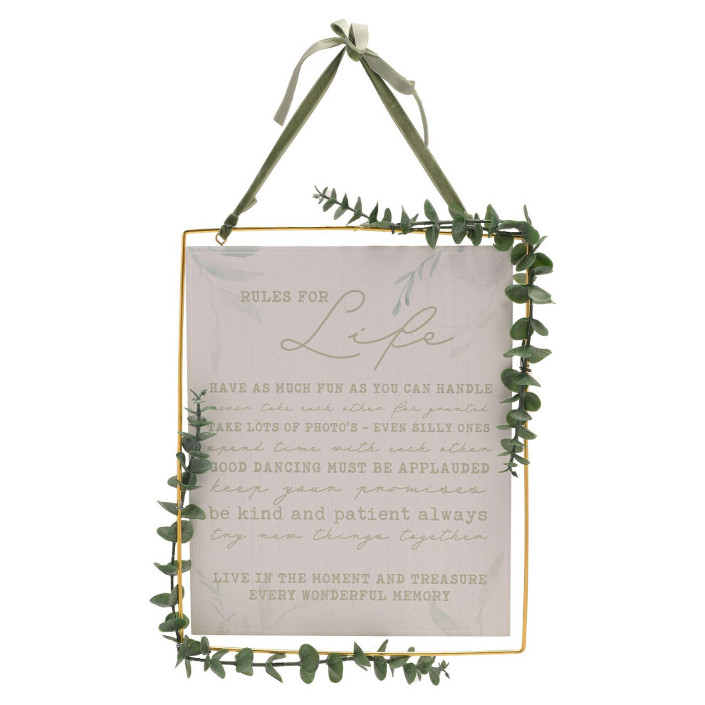 Celebrations Love Story 'Rules For Life' Plaque