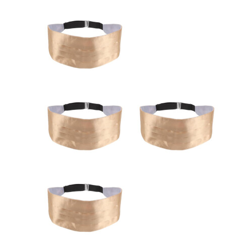 4Pièces Cummerbunds Satin Beige Ajustables Accessoire Formelle 2
