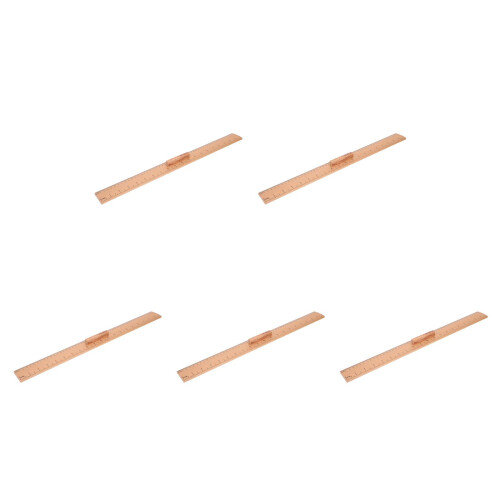 5Pièces Règles Couture Bois Khaki Double Échelle Usage Polyvalent 2