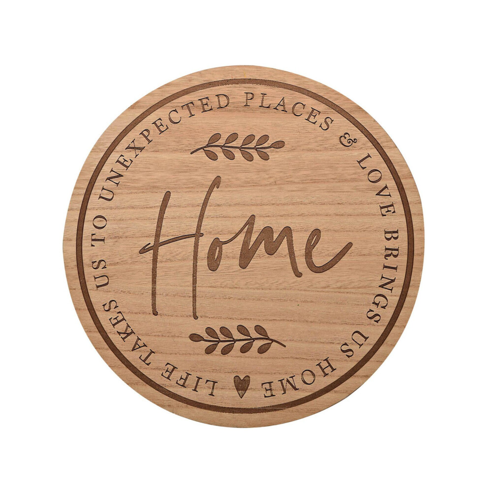 Celebrations Moments Wooden Round Plaque - Home 30Cm