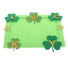 4Sets Light Green Felt DIY St Patricks Day Photo Frames with Shamrocks