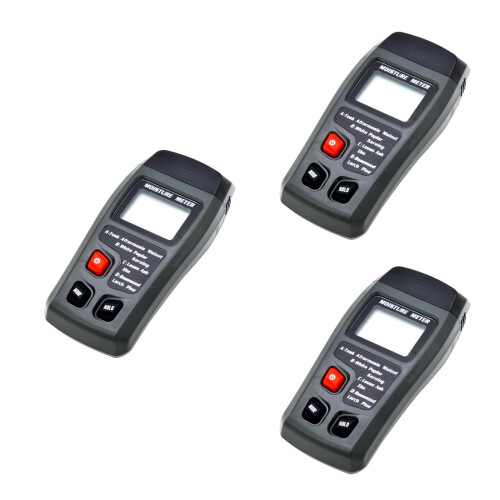 3Pcs Digital Moisture Meter Wood Damp Hygrometer Fast Reading Black 2