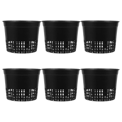 18Pièces Pots Hydroponiques Plastique Noir Design Aéré Pour 2