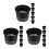 18Pièces Pots Hydroponiques Plastique Noir Design Aéré Pour 8