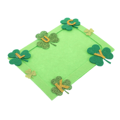 4Sets Light Green Felt DIY St Patricks Day Photo Frames with Shamrocks 2