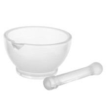 2Ensembles Mortier Pilon En Verre Gris Outil Mélange Poudre