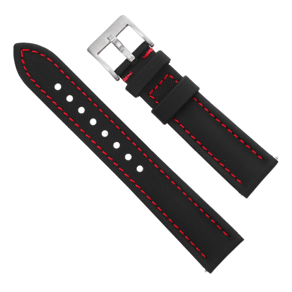 4Pcs Universal Quick Release Nylon Watch Strap Adjustable Band Black 3634010327511